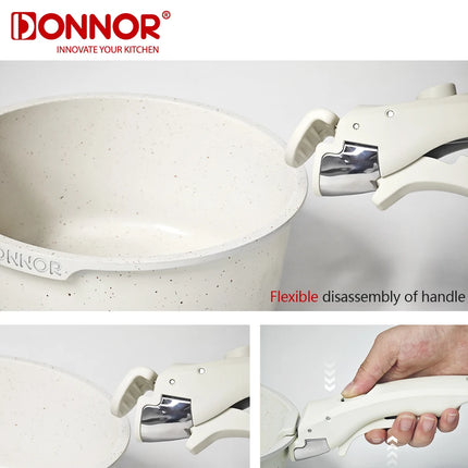 Donnor 17-Piece Removable Handle Non-Stick Cookware Set
