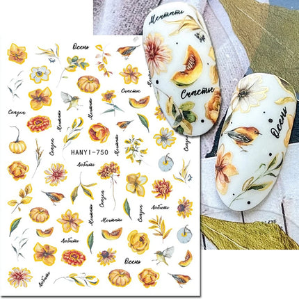 3d Nail Art Decals Elegant White RoyalBlue Roses Flowers