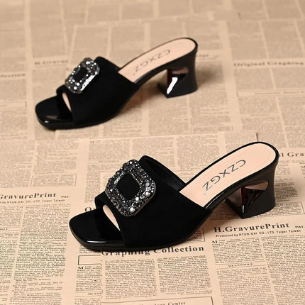 cresfimix sapatos femininas women casual high quality spring peep toe comfort high heel sandals lady black summer shoes ab714