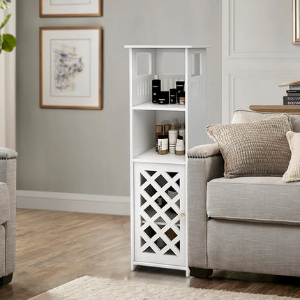 Bathroom cabinet, bathroom columns, bathroom cabinet with 1 door and shelves, for home, kitchen, living room, 78x22x22 cm