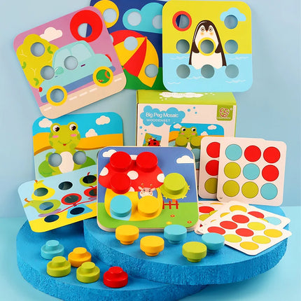 Kids Children Montessori Educational Toys Multifunctional Mushroom Nail Educational Toy