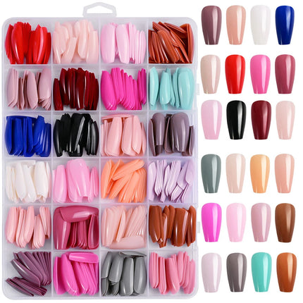 576pcs/Box Colorful Fake Nails Black Red Design
