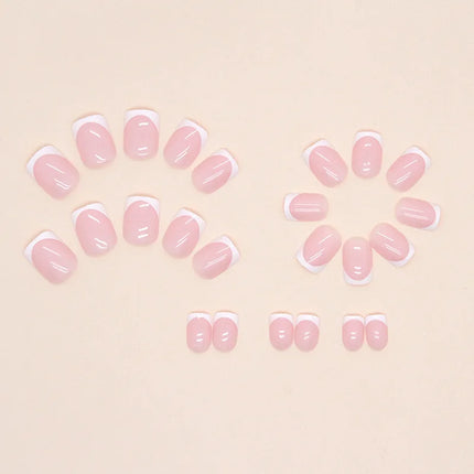 24 Square Short Fake Nails +1 Nail File +1 Piece of Jelly Glue