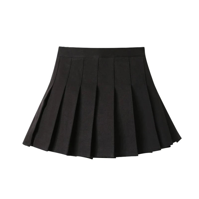 Girls High Waist Solid Pleated Mini Skirt for 4-12Y Girl Summer Korean Preppy Style Fashion Dance Skirts Student A-line Skirts
