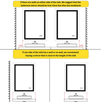 LED Bathroom Vanity Mirror Gold Frame Front Lighted Aluminum Rectangle Beveled Edge Tricolors Stepless Dimmable