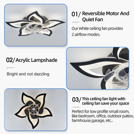 Remote control LED ceiling fan modern lamp with lamp remote control fan 69cm