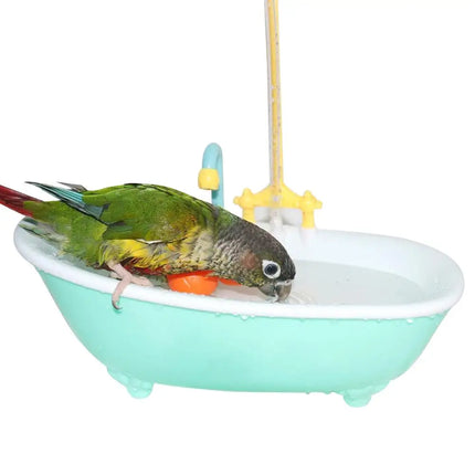 1/2PCS Automatic Parrot IntelligentBath Bird Shower Bathtub Supplies Blue Cute Plastic Cage Accessories Household Bird Bath Gift