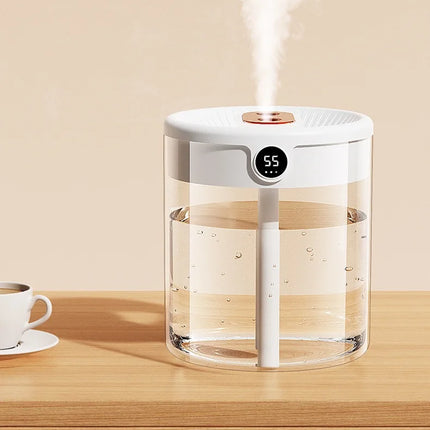 New 2L Double Spray Humidifier Atomizer Usb Large Capacity Home Mute Bedroom Office Night Light Digital Display Humidifier