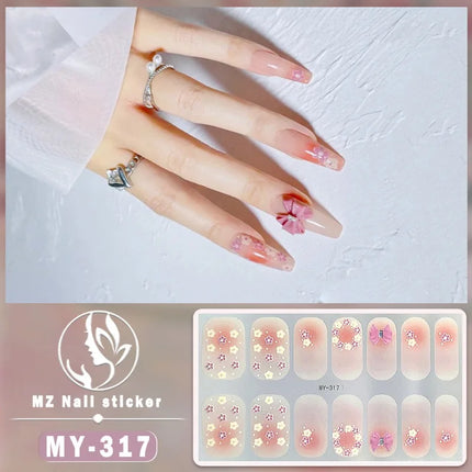 Panda Style Baking Free Gel 5D Nail Sticker Full Nail Self Adhesive Sticker