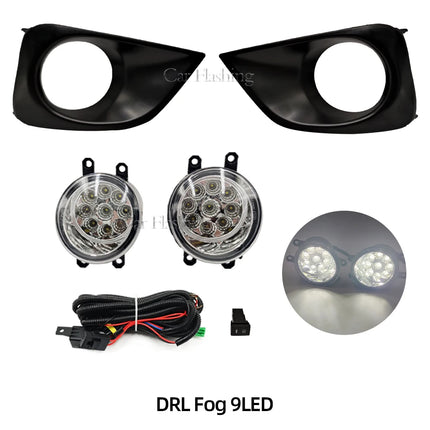 Car LED Fog Light For Toyota Vios Yaris Sedan 2013 2014 2015 2016 2017 with Wires Switch Harness Kit angel eyes Fog lamp cover