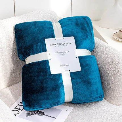 Ultra-Soft Thickened Flannel Fleece Blanket Plush All-Season Cozy Throw