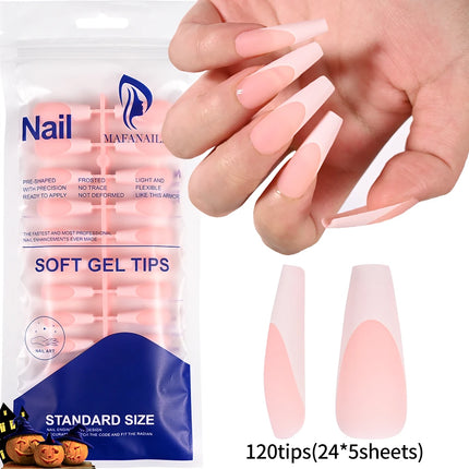 120pcs Pink Ombre Medium Coffin Press On Nails