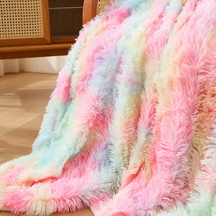 Double-sided Velvet Blanket Soft Fluffy Throw Blanket For Sofa Bed Long Plush