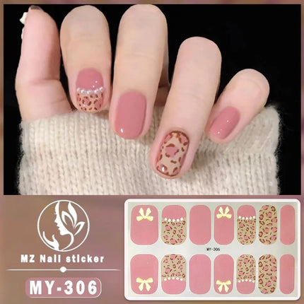 Panda Style Baking Free Gel 5D Nail Sticker Full Nail Self Adhesive Sticker