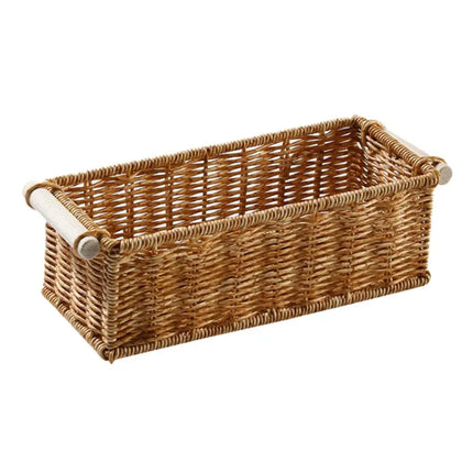 Rattan Storage Basket Wicker Storage Baskets for Shelves Desktop Wicker Baskets for Storage Woven Baskets S/M/L Sizes