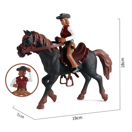 Farm Stable House Model Action Figures Emulational Horseman Horse Animals e Cute Educational Kids Toy Gift