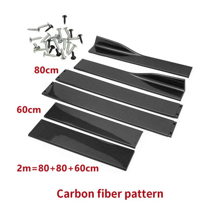 2M/2.2M Car Universal Side Skirts Extension Rocker Panels Lip Splitters 6PCS Side Spoiler For Civic Benz BMW ABS Car Accessories