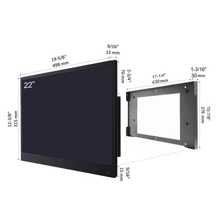 Souria 22 Inch Black Color Smart Bathroom TV IP66 Waterproof Android Display WiFi Bluetooth Television Hotel ATSC DVB Advertise