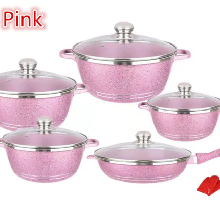 Korean Style Multifunctional Household 6ps Non Stick Set Pot Kitchen Universal Suitable