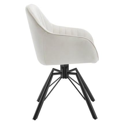 2PCS/SET Swivel Dining Chairs Velvet Living Room Ergonomic Leisure Chair Upholstered Lounge Kitchen Chair with Armrests