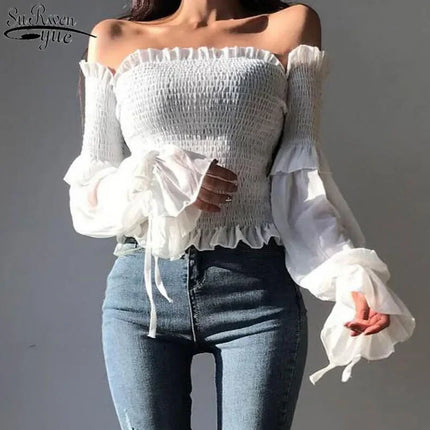 Cotton Blouse White Shirt Fashion Women Blusas Mujer De Moda OL Style Tops Casual Ladies Long Sleeve Shirts and Blouses 3496