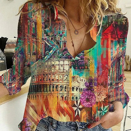 Temperament Loose Blouse Fashion Casual Woman Shirt Elegant Long Sleeve Shirt Woman Holiday Weekend Top