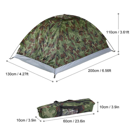 Camping Tent for 2 Person Single Layer Outdoor Portable Camouflage Summer Tent for Outdoor Camping Traveling Tent