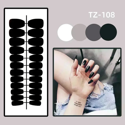 24Pcs Fashion Fake Nails Press on Long Ballet False Nails Art