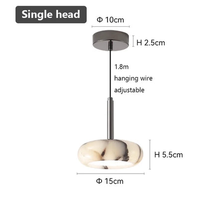 Luxury Black Round Natural Stone Pendant Lamp