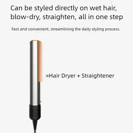 2-in-1 Professional Quick Dry Hair Dryer and Straightener Negative Ion Iron Long Lasting Styling Tool Wet and Dry  Curling Iron