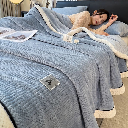 Category A Knitting Velvet Warm Autumn Winter Blanket Soft Warmth Sofa Blankets for Thorw Comfortable Breathable Knitted Blanket