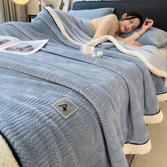 Category A Knitting Velvet Warm Autumn Winter Blanket Soft Warmth Sofa Blankets for Thorw Comfortable Breathable Knitted Blanket