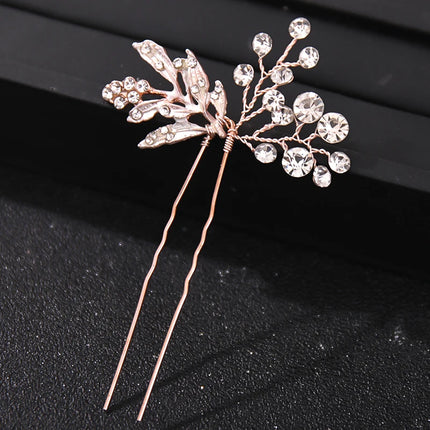 Fashion Crystal Pearl Rhinestone Hairpins Stick Hair Clip For Women Bridal Hair Accessories Party Wedding Hair Clips Jewelry