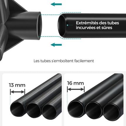 SONGMICS Fabric Wardrobe, Clothes Storage Organiser, 6 Shelves, 1 Hanging Rail, Non-Woven Fabric, Metal Frame, 45 x 88 x 168 cm