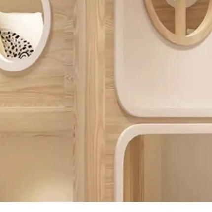 bunk bed tree house second floor same width children's  boy high and low  wood color child and mother slide