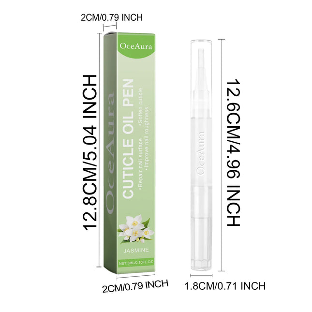 OceAura Cuticle Oil Pen Jasmine Flower Repairing Soft Nails, Thickening, Moisturizing and Smoothing Cuticle Oil Pen For Nails