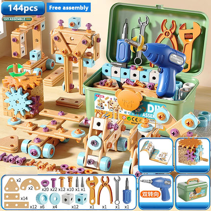 Hand Disassembly Assembly Puzzle Simulated Screwing Toolbox Early Educational Kids