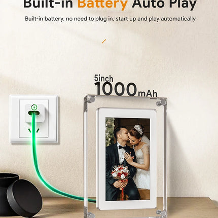 5inch Acrylic Picture Motion Frame Cuttest Gift -4G Memory Volume button/ Speaker Inside / Type C Cable