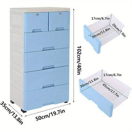 Extra Wide 50-Inch Thick Plastic Storage Cabinet with Drawers 4-Tier