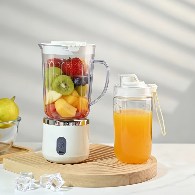 Rechargeable Juicer Dual Cups, Multifunctional, Wireless, Portable Blender, Ideal for Home