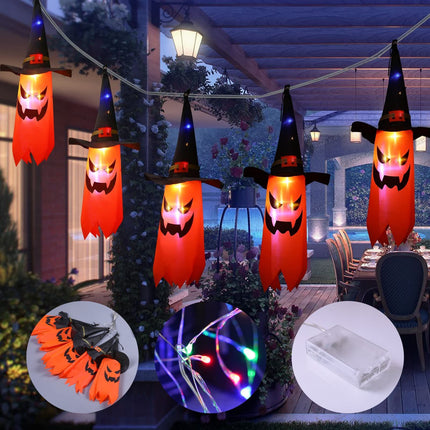 5 String Wizard Hats Halloween Decoration String Lights Horror