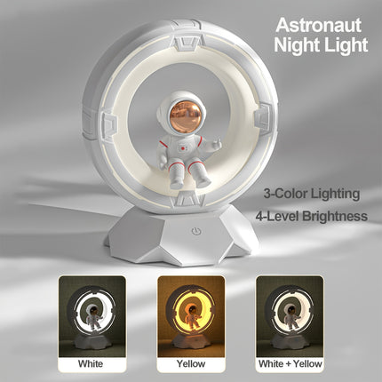 Modern Astronaut Night Light, Touch Control 3-Color LED Bedside Lamp, 4 Adjustable Brightness Levels,