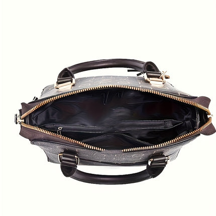 1pc Ladies Fashion Crossbody Bag, Zipper Closure Shoulder Handbag, Polyester Lining
