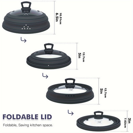 Silicone Microwave Splatterproof Lid with Glass Center & Steam Vent