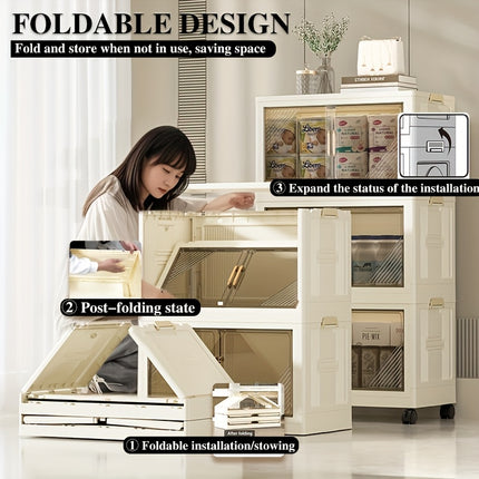 1pc40.01cm multi-layer multifunctional folding storage cabinet, with huge storage space