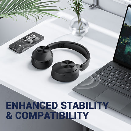 Headphones Wireless Headphones with Microphone Deep Bass, Hi-Fi Audio, Memory Foam Ear Cups,