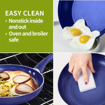 10-Piece Pots And Pans Set Nonstick, Aluminum Nonstick Ceramic Cookware Set With Lids