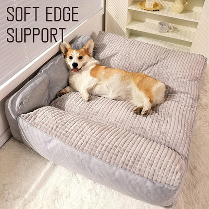 HOOPET M-2XL Pet Bed for Dogs, Cozy Non-Skid Rectangle Sleeping Mat, Polyester & Polypropylene Fiber Filled, Soft Edge Support, Warm Cushion Kennel for Extra Small to Large Breeds