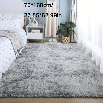 1pc soft plush area Mat, non-slip plush Mat, soft plush bedside Mat, tie dye living room Mat,