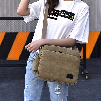 Fashionable Canvas Men'S Bag with Multiple Compartments, a Work-Style Shoulder Bag for Men,